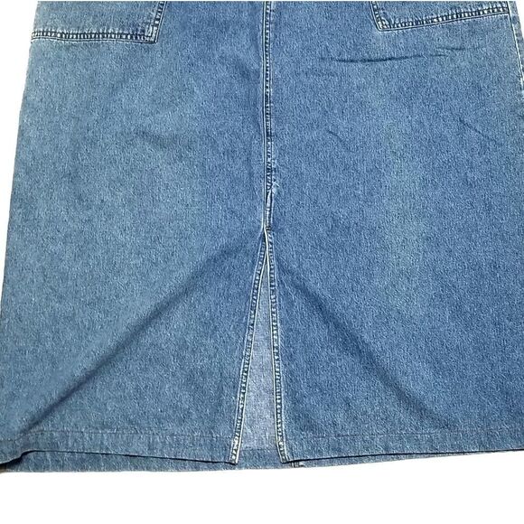 VINTAGE Covington Light Wash Midi Denim Skirt 22 - Picture 3 of 8
